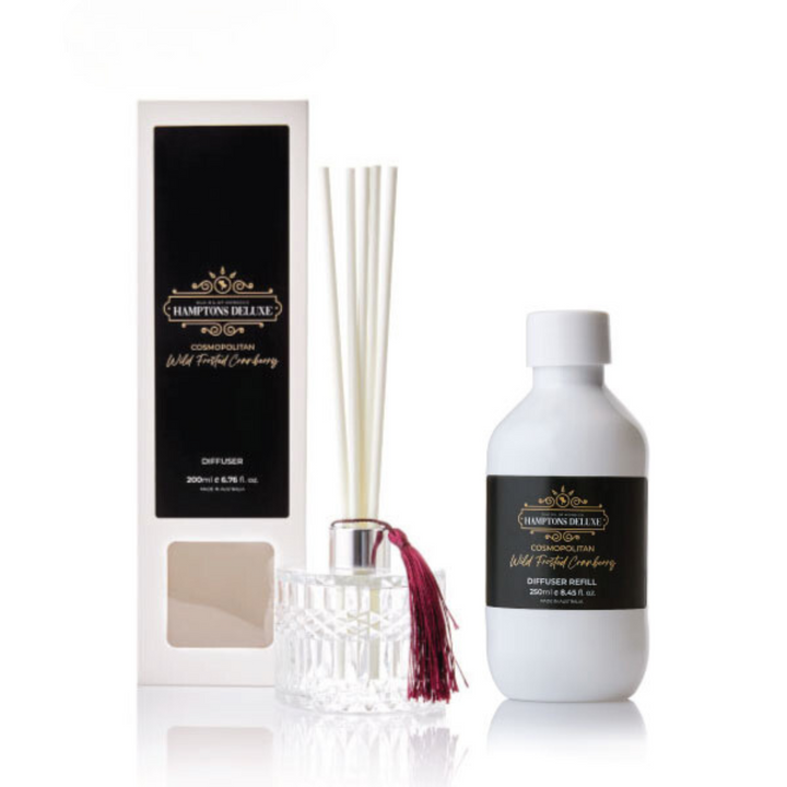Reed Diffuser + 250ml Refill - Hamptons Deluxe - Cosmopolitan - Wild Frosted Cranberry - Value Pack