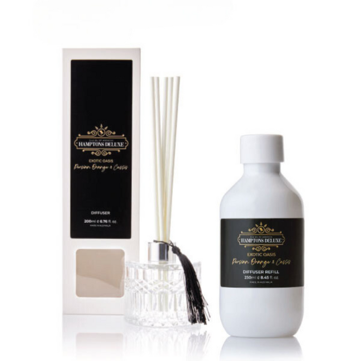 Reed Diffuser + 250ml Refill - Hamptons Deluxe - Exotic Oasis - Persian Orange and Cassis - Value Pack