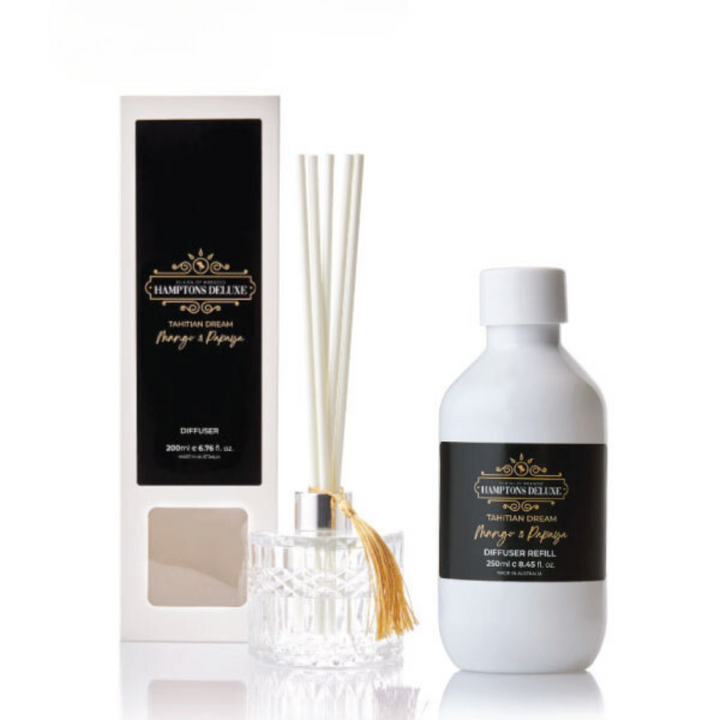 Reed Diffuser + 250ml Refill - Hamptons Deluxe - Tahitian Dream - Mango & Papaya - Value Pack