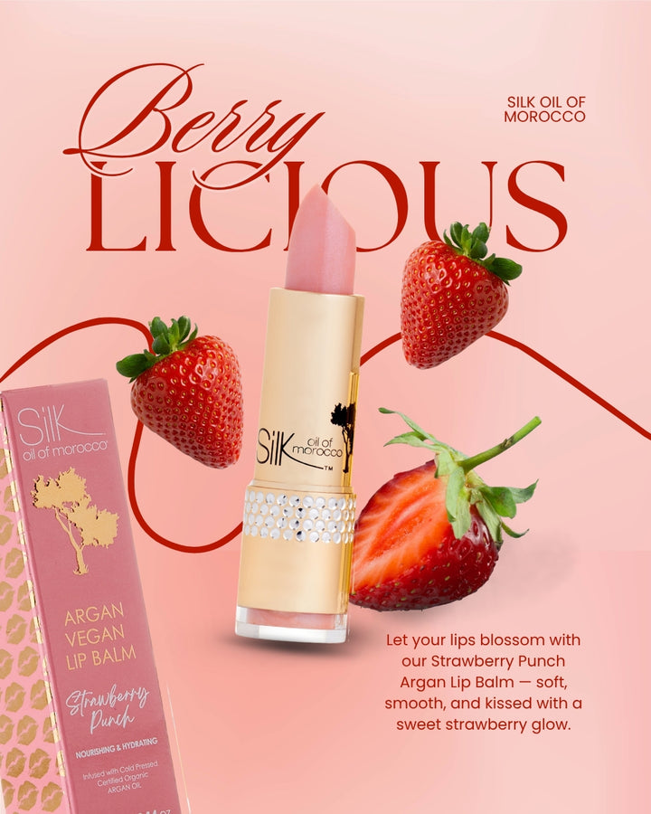 Strawberry Punch Argan Vegan Lip Balm