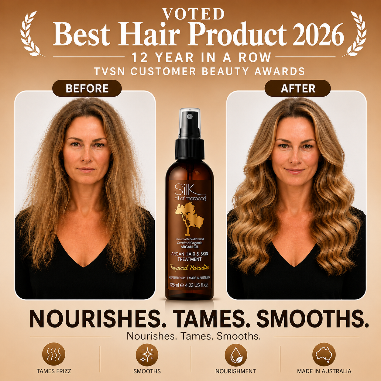 Silk Argan Hair & Skin Treatment 1本新品 Tropical Paradise Argan Hair & Skin Treatment - Coconut Scent