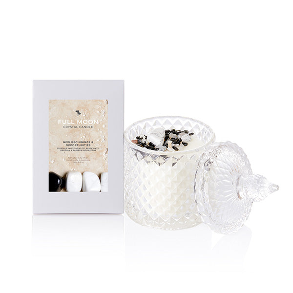 Full Moon Crystal Candle - Medium