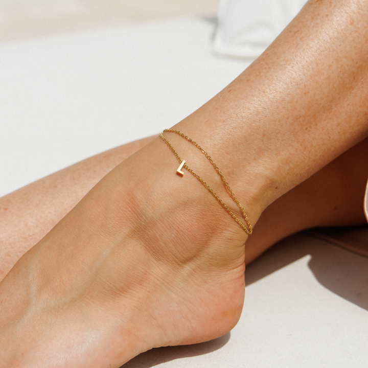 Gold Initial Anklet