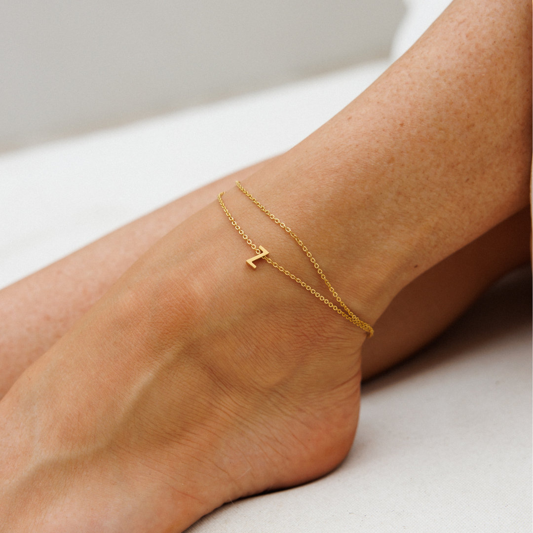 Gold Anklet Anklet Bracelet With Initials Initial Anklet Ankle