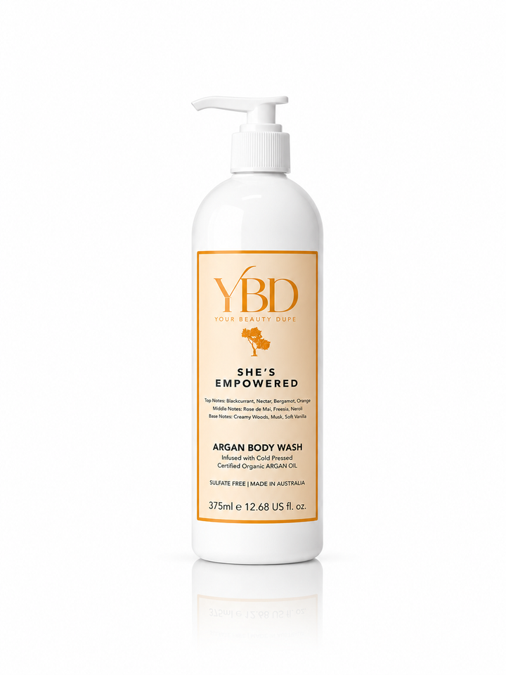 Your Beauty Dupe x Silk Oil of Morocco - She's Empowered - Inspired by Si Giorgio Armani Argan Body Wash