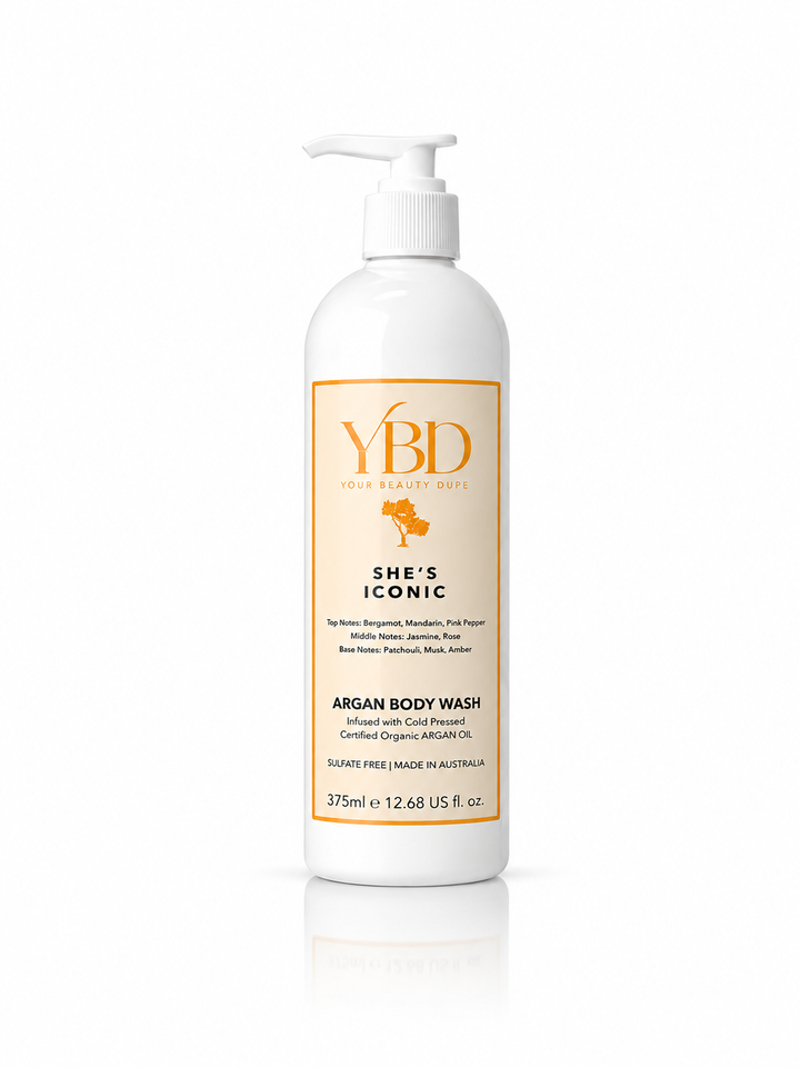 Your Beauty Dupe x Silk Oil of Morocco - She's Iconic Argan Body Wash- Inspired by Chanel No 5