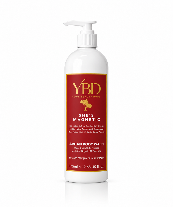 Your Beauty Dupe x Silk Oil of Morocco - She’s Magnetic Argan Body Wash- Inspired by Baccarat Rouge 540 MFK's