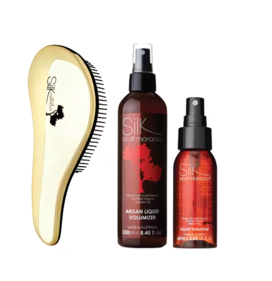 Argan Liquid Volumizer Styling Spray Duo w/Brush - TVSN 143779