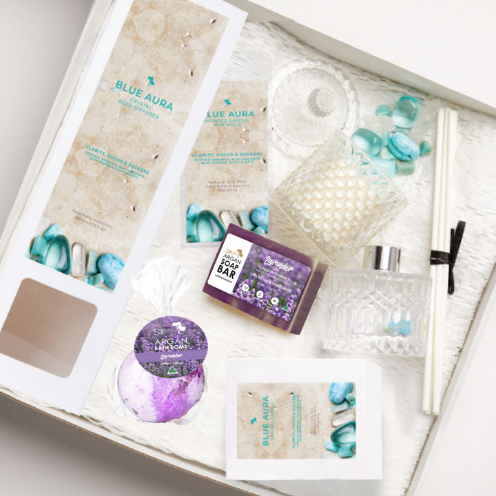 Blue Aura Crystal Deluxe Hamper