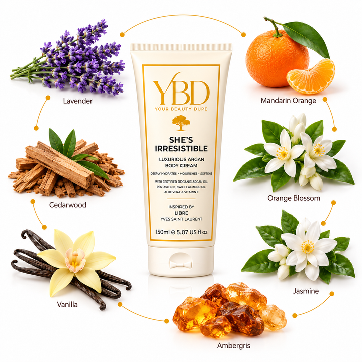 Your Beauty Dupe - She's Irresistible Argan Body Cream - Inspired by Libre Yves Saint Laurent