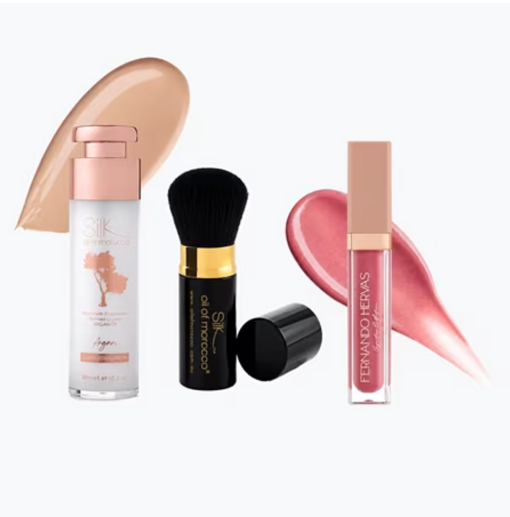 Liquid Foundation 50ml, Brush & Argan Lip Shine - TVSN 149349