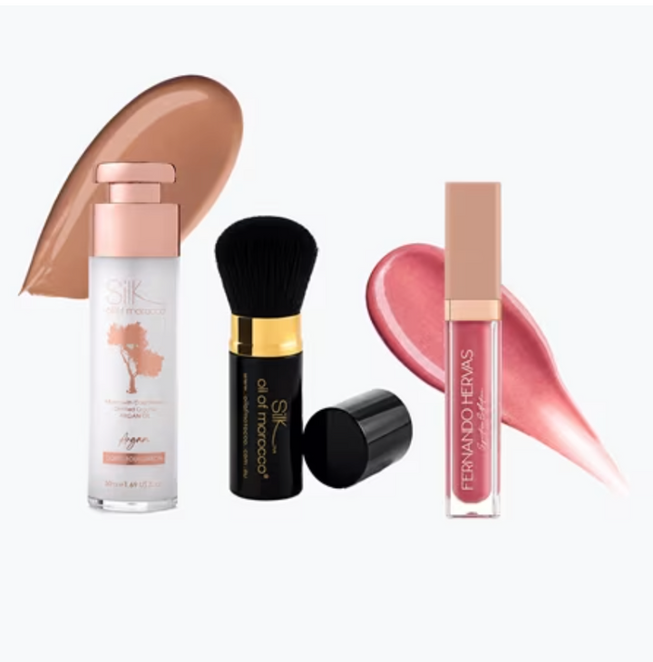 Liquid Foundation 50ml, Brush & Argan Lip Shine - TVSN 149349