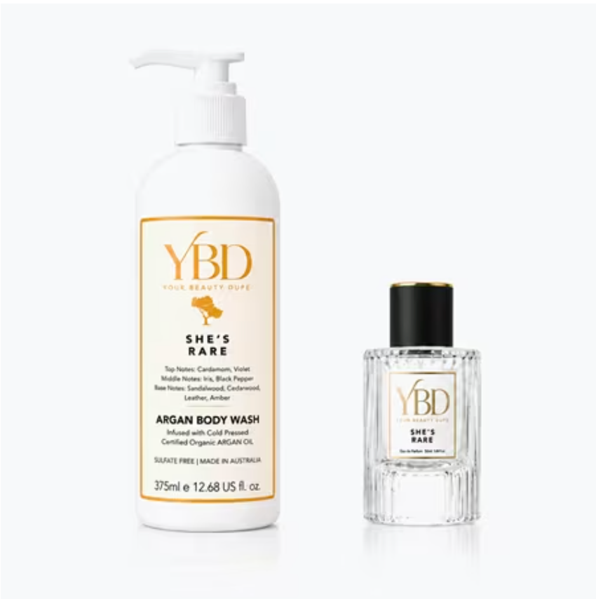 Eau de Parfum 100ml & Argan Body Wash 375ml She's Rare - TVSN 149096