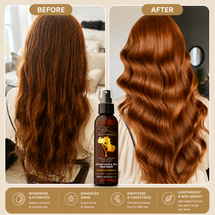 Silk Oil of Morocco - Mango & Papaya Argan Hair & Skin Treatment Serum