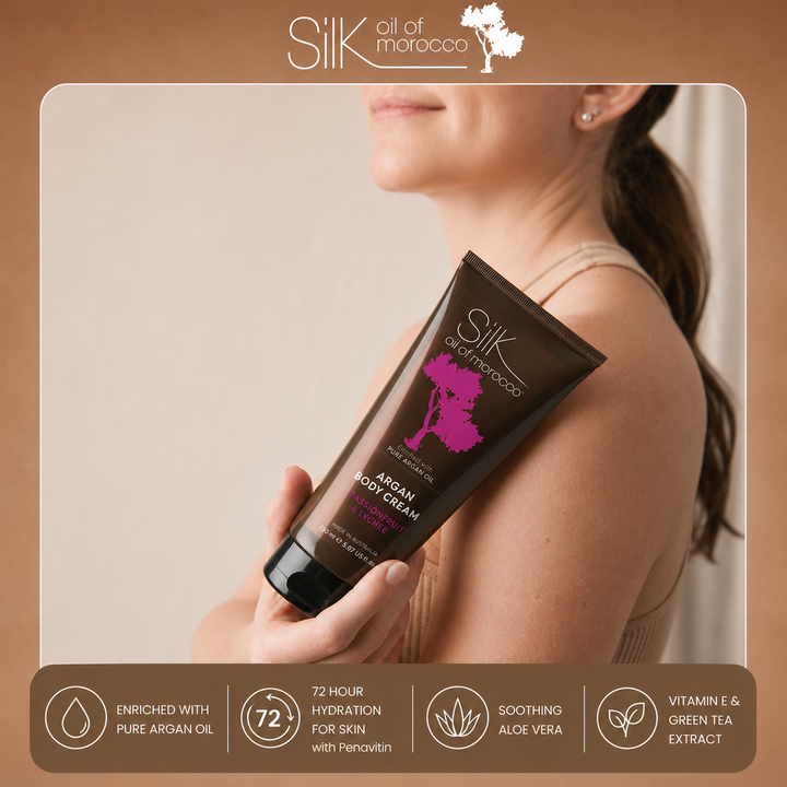 Silk Oil of Morocco - Passionfruit & Lychee Argan Body Cream with Pentavitin