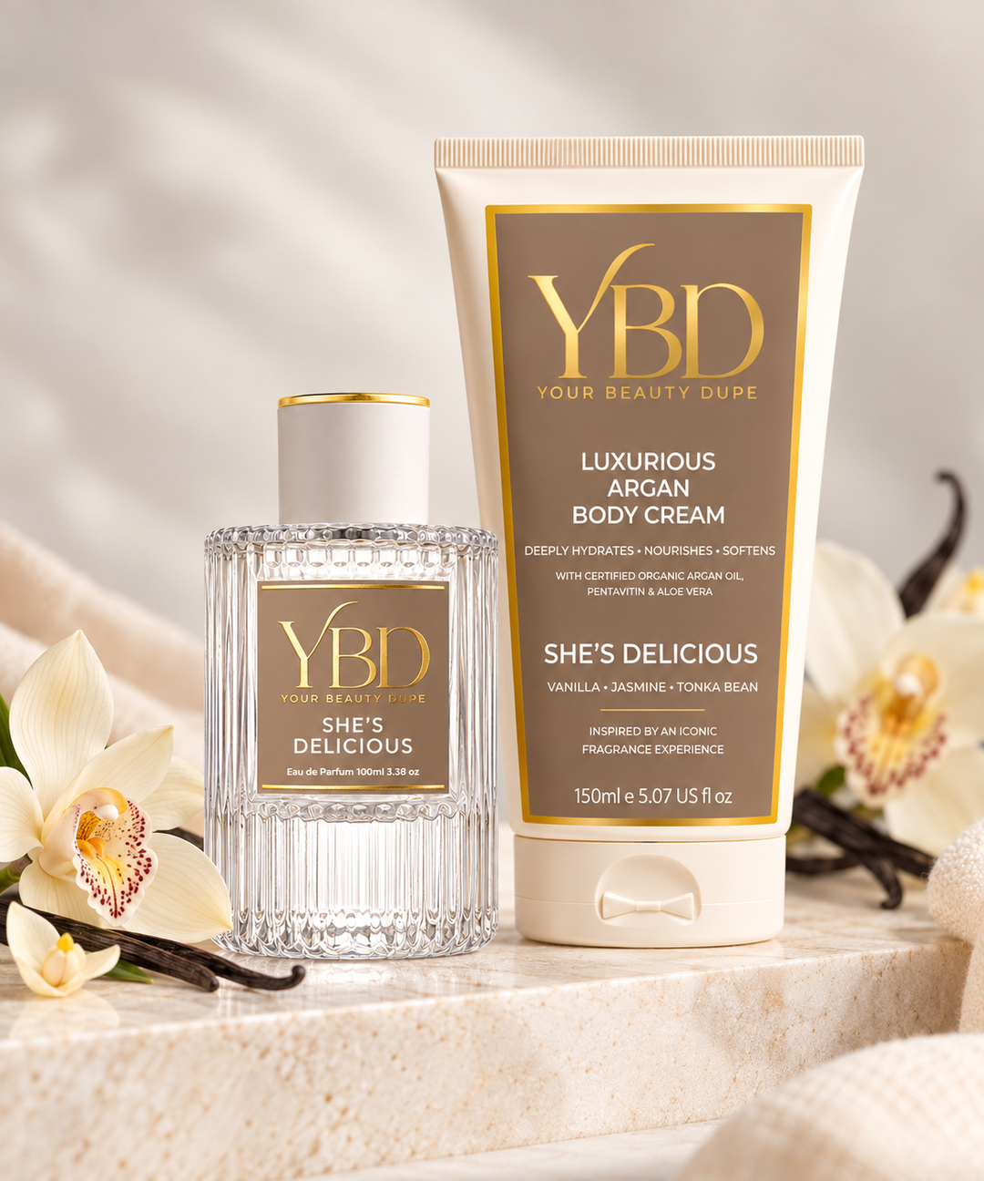 Your Beauty Dupe x Silk Oil of Morocco - The Indulgence Duo - She's Delicious - Inspired by Kayali Vanilla 28