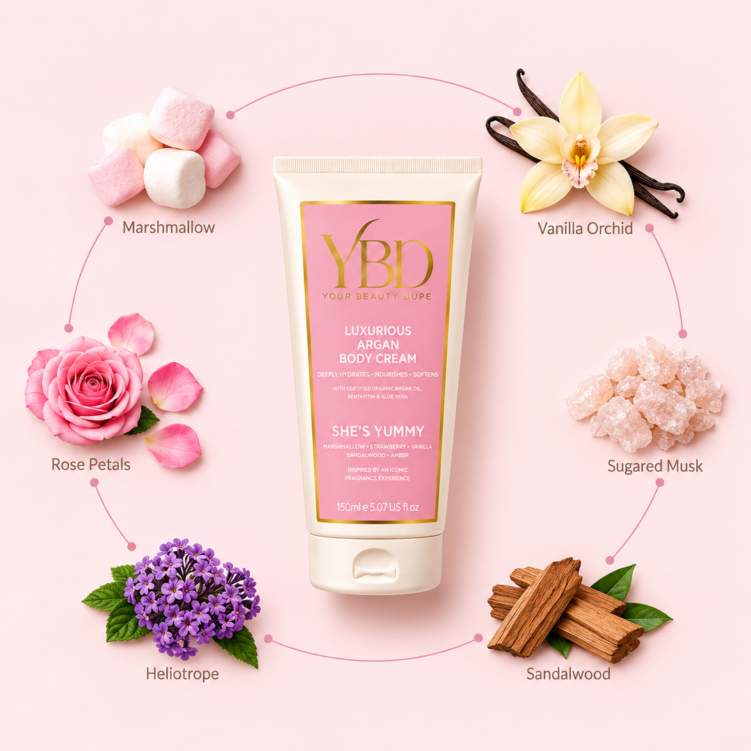 Your Beauty Dupe x Silk Oil of Morocco - The Indulgence Duo -  She’s Yummy Perfume — Inspired by Kayali Boujee Marshmallow