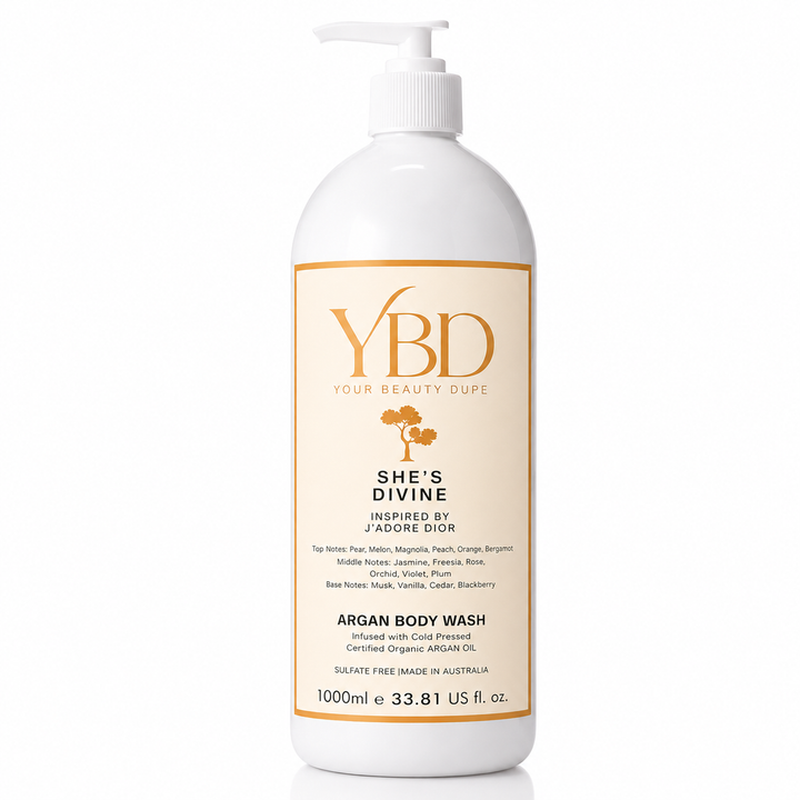 Your Beauty Dupe x Silk Oil of Morocco - She's Divine Argan Body Wash- Inspired by J'adore Dior