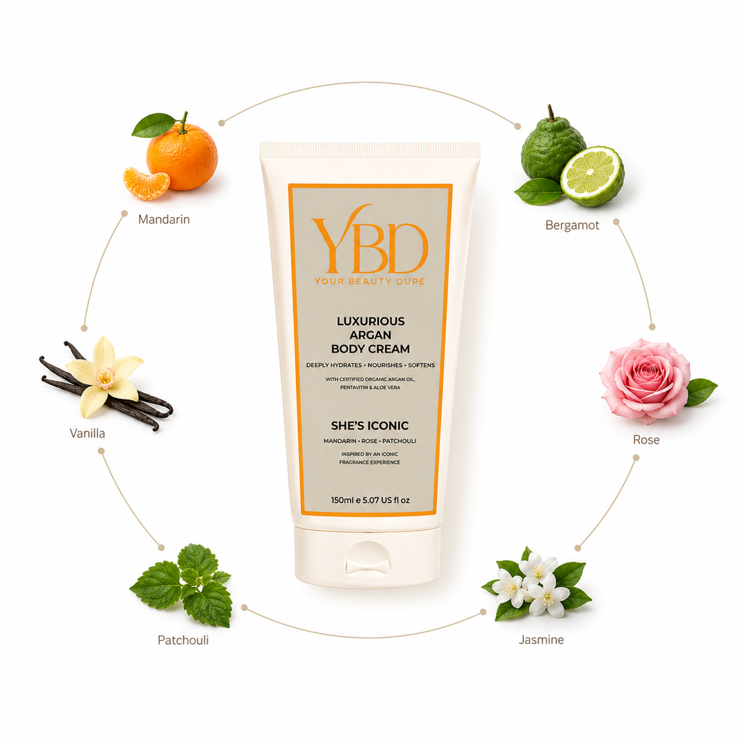 Your Beauty Dupe - She's Iconic Argan Body Cream - Inspired by Chanel No.5