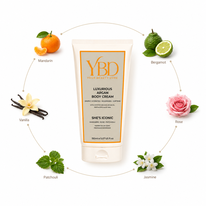 Your Beauty Dupe - She's Iconic Argan Body Cream - Inspired by Chanel No.5