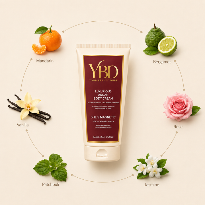 Your Beauty Dupe x Silk Oil of Morocco - The Indulgence Duo- She’s Magnetic Perfume — Inspired by Baccarat Rouge 540 MFK’s