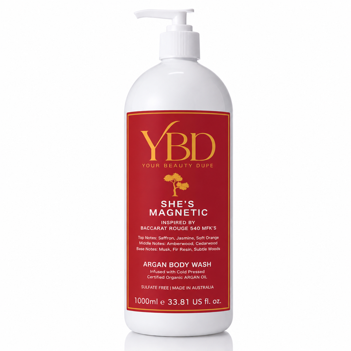 Your Beauty Dupe x Silk Oil of Morocco - She’s Magnetic Argan Body Wash- Inspired by Baccarat Rouge 540 MFK's