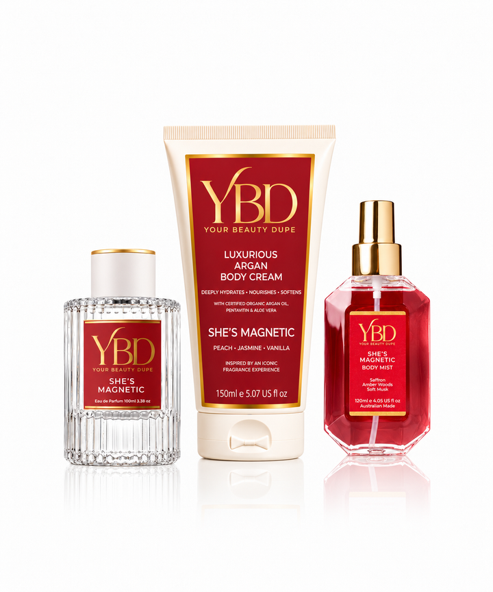 Your Beauty Dupe X Silk Oil of Morocco - The Layering Trio - She's Magnetic Inspired by Baccarat Rouge 540 MKF's