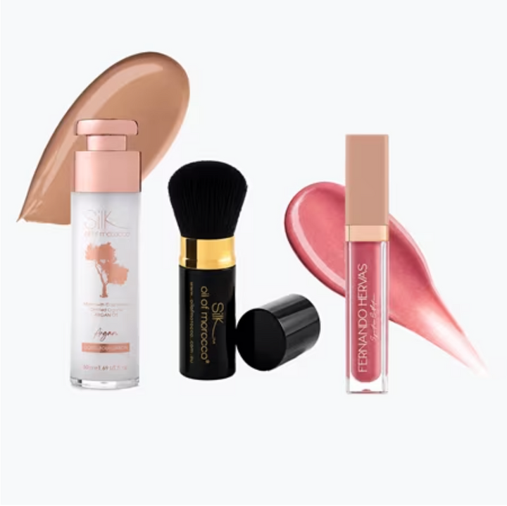 Liquid Foundation 50ml, Brush & Argan Lip Shine - TVSN 149349
