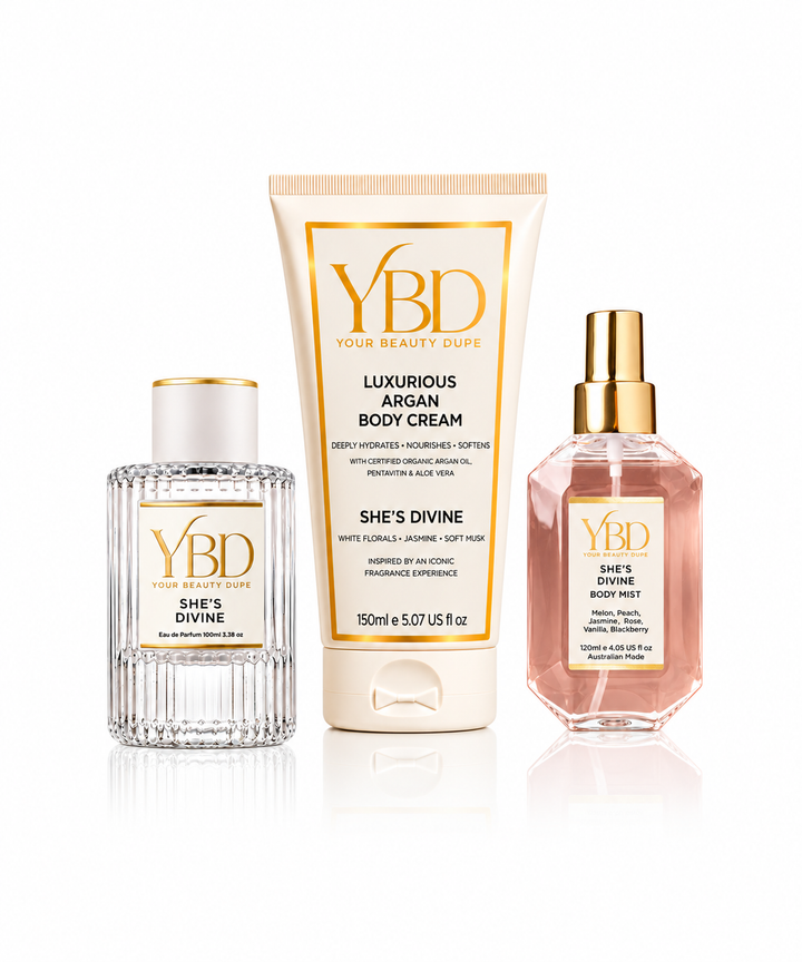 Your Beauty Dupe X Silk Oil of Morocco - The Layering Trio - She's Divine Inspired by J'adore Dior