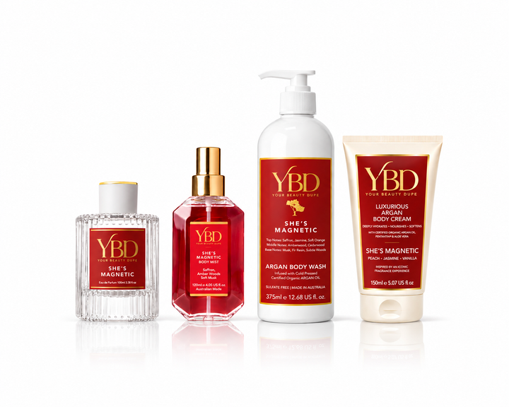 YBD x Silk Oil of Morocco - The Total Body Edit - She's Magnetic - Inspired by Baccarat Rouge 540 MFK's