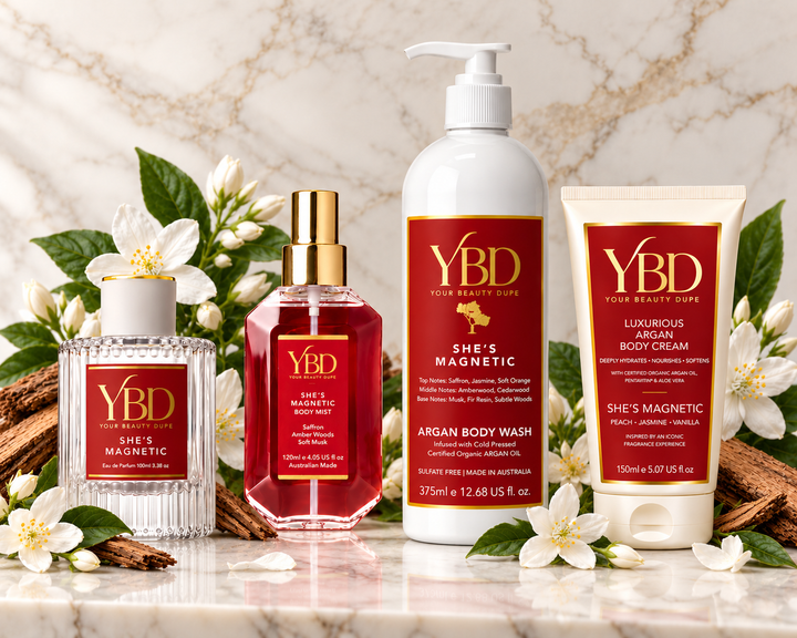 YBD x Silk Oil of Morocco - The Total Body Edit - She's Magnetic - Inspired by Baccarat Rouge 540 MFK's