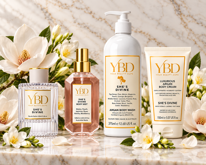 YBD x Silk Oil of Morocco - The Total Body Edit -She's Divine - Inspired by J'adore Dior