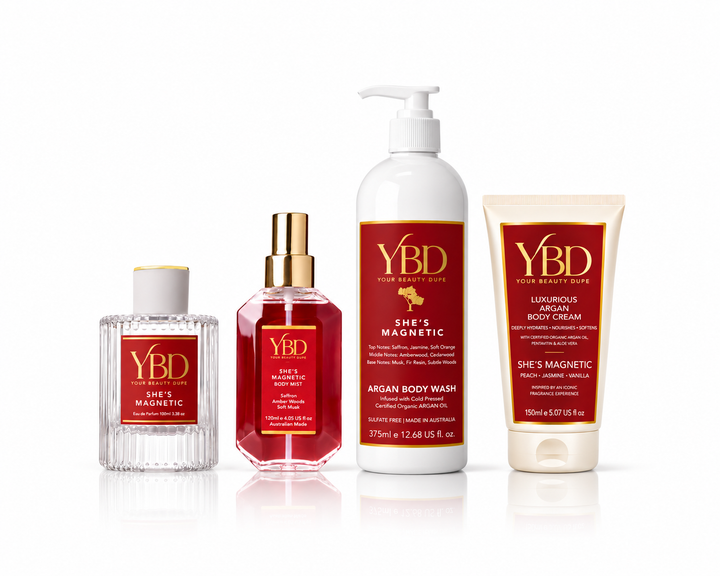 YBD x Silk Oil of Morocco - The Total Body Edit - She's Magnetic - Inspired by Baccarat Rouge 540 MFK's