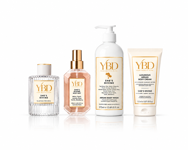 YBD x Silk Oil of Morocco - The Total Body Edit -She's Divine - Inspired by J'adore Dior