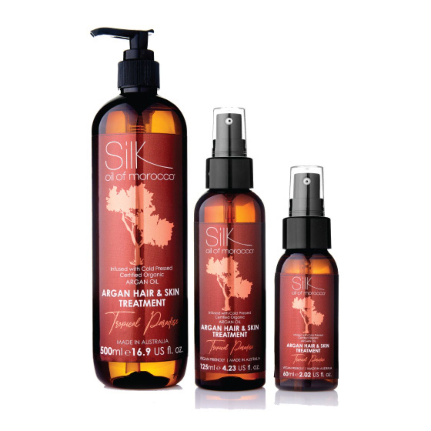 SilkArgan Hair & Skin Treatment 125mL 3本 Tropical Paradise Argan Hair & Skin Treatment Serum – Silk