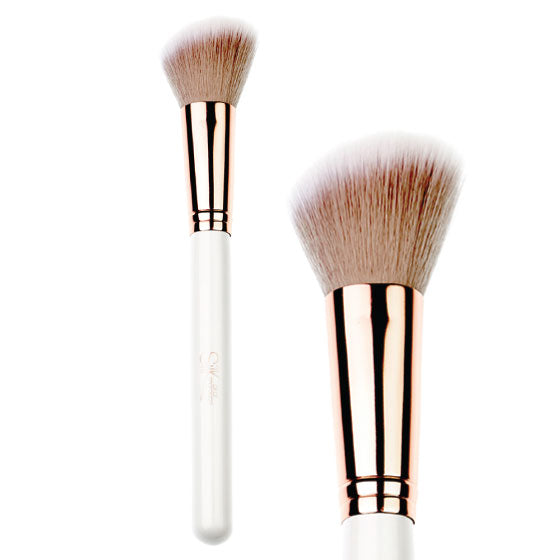 Monthly Deal - Vegan Angled Powder Brush - White & Rose Gold