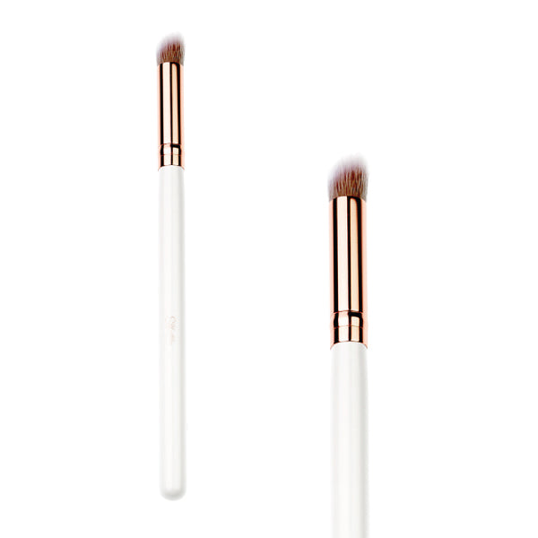 Vegan Contour Eye Brush | White & Rose Gold